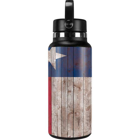 Texas Flag Dark Wood Hydro Flask 32oz Wide Mouth Skin